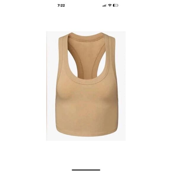 NWT WeWoreWhat beige cropped scoop tank  Size XXS - Picture 1 of 5